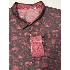 Robert Graham Shirt Men's 5XL Skulls AOP Contrast Cuffs